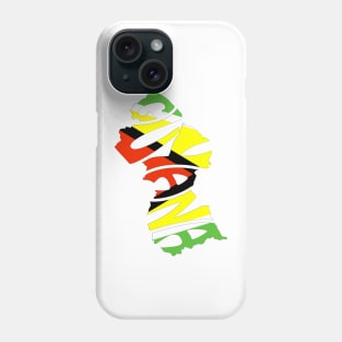 GUYANA FLAG MAP – IN COLOUR – FETERS AND LIMERS – CARIBBEAN EVENT DJ GEAR Phone Case