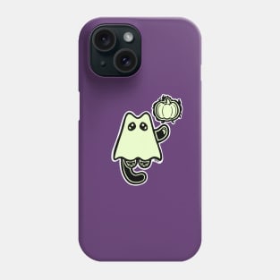 Little Ghost Cat with a Pumpkin Phone Case
