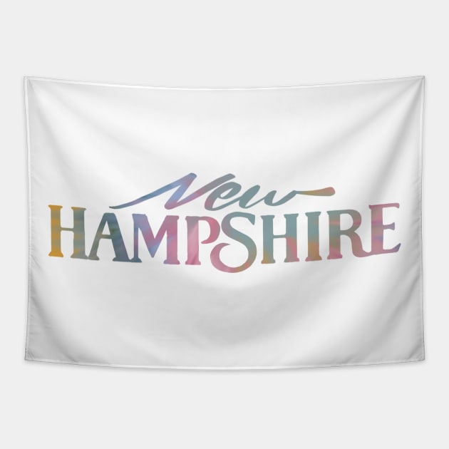 New Hampshire Tie Dye Vintage License Plate Design Tapestry by maccm