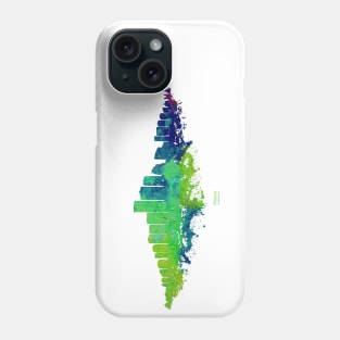 Phoenix City Skyline - Watercolor Green, blue Phone Case