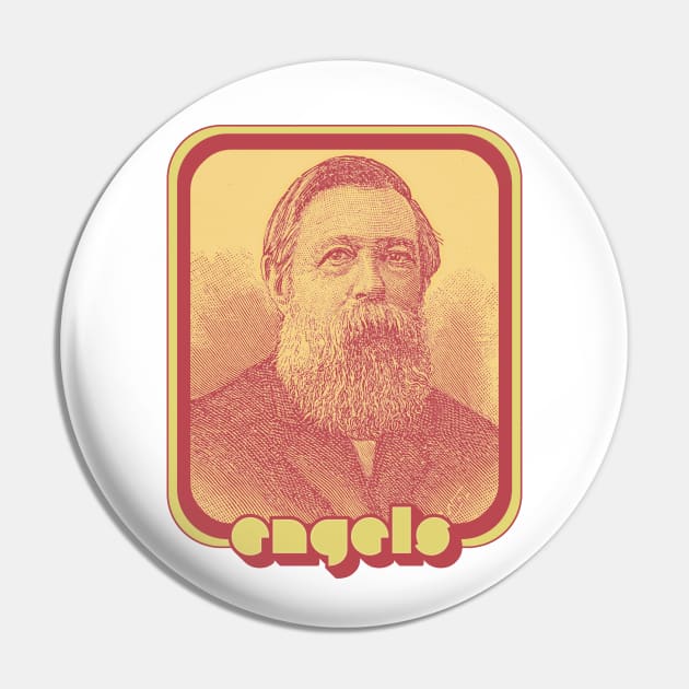 Friedrich Engels // Retro Aesthetic Fan Art Design Pin by DankFutura