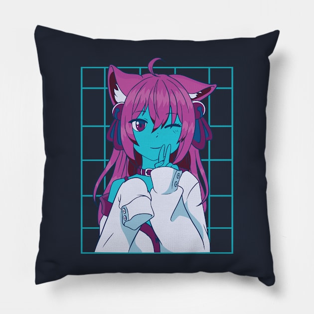 Anime Cat Girl Pillow by origato