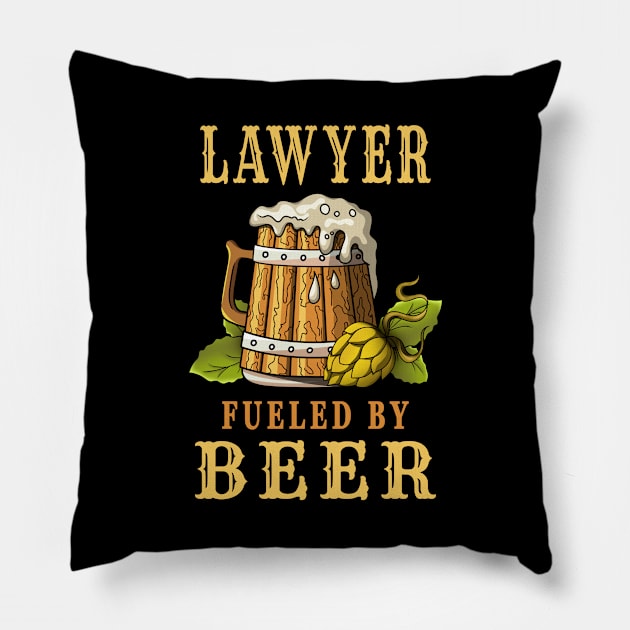 Lawyer Fueled by Beer Pillow by jeric020290