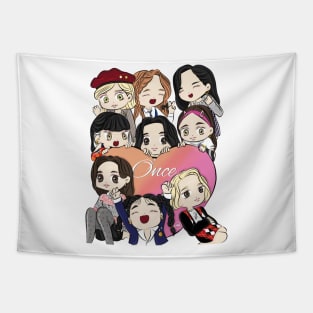 CHIBI TWICE showing his love for ONCE Tapestry