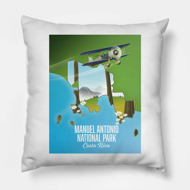 Manuel Antonio National Park map Pillow by nickemporium1