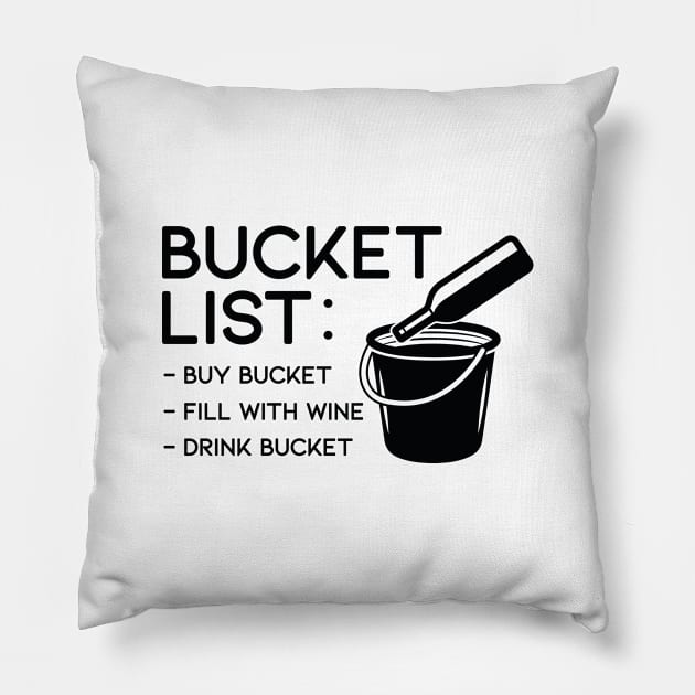 Bucket List Wine Pillow by LuckyFoxDesigns