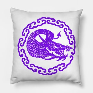 A Purple Dragon In Clouds Pillow