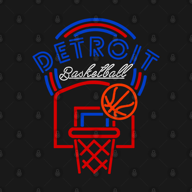 Discover Neon Detroit Basketball - Detroit Pistons - T-Shirt