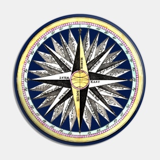 Compass Rose Navigation Eighteenth Century Pin