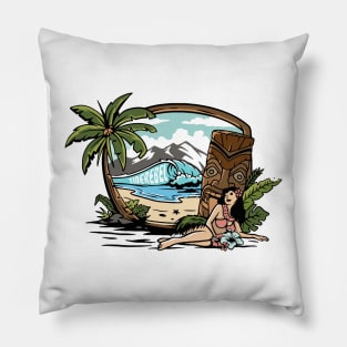 Tropical Paradise: Beach Bliss Pillow