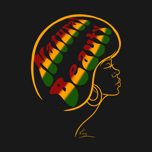 Natural Beauty  | Black Woman Art | Red Yellow Green by kiraJ