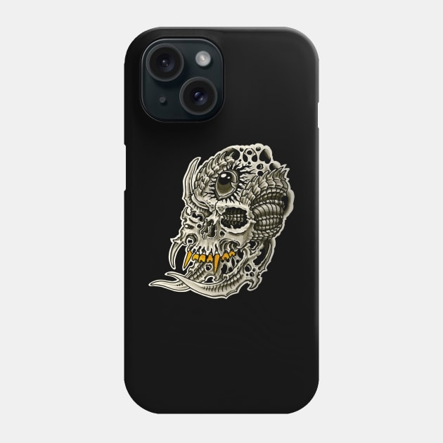 Third Eye Biomech Phone Case by JR Tattoos