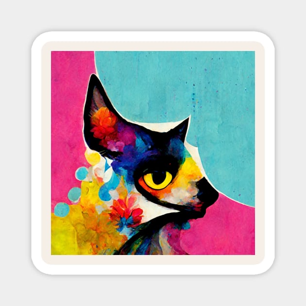 Abstract Cat Magnet by n23tees