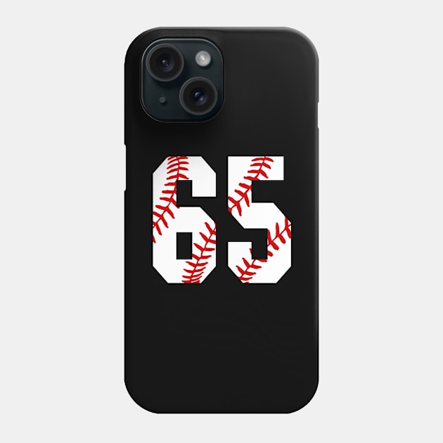 Baseball Number 65 #65 Baseball Shirt Jersey Favorite Player Biggest Fan Phone Case by TeeCreations