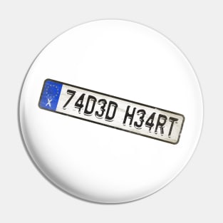 Jaded Heart - License Plate Pin