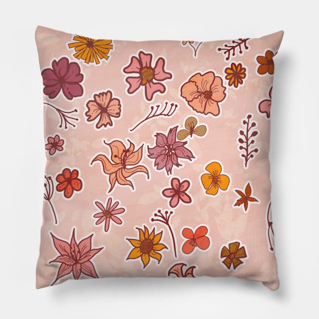 Bloom Floral Pattern Pillow by edmproject