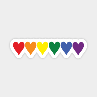 Six Pride Hearts Magnet