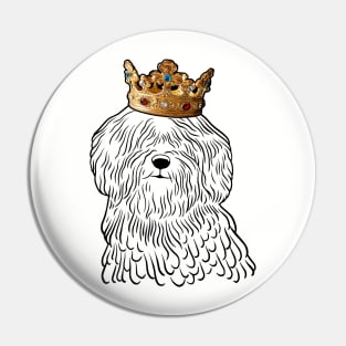 Puli Dog King Queen Wearing Crown Pin