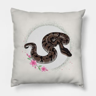 Axanthic Ball Python Floral Theme Pillow