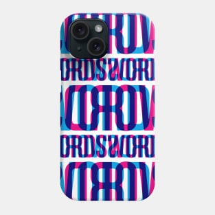 Words Typography Stack (Cyan Magenta Blue) Phone Case