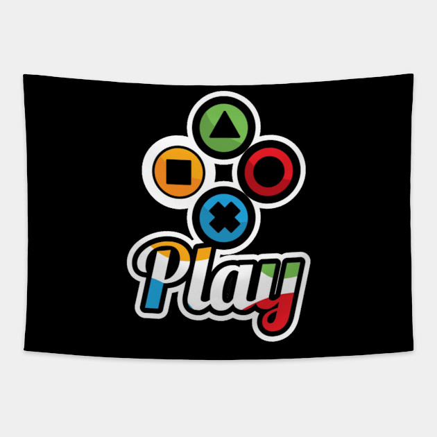 Play Logo Gaming Tapestry Teepublic