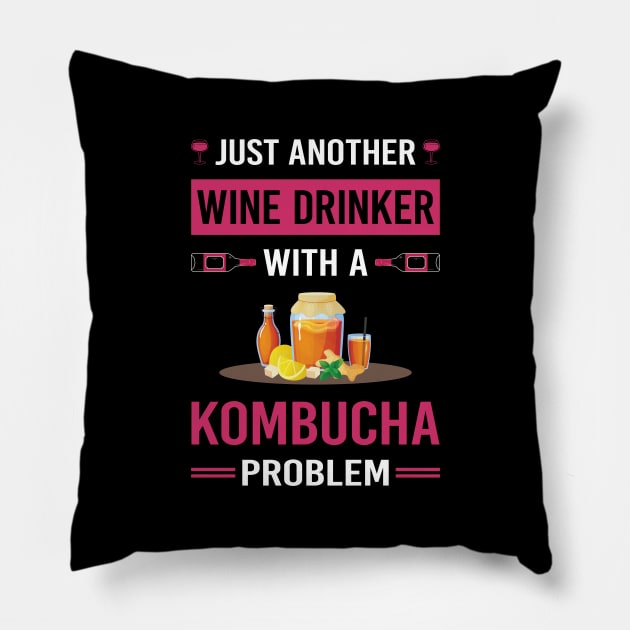 Wine Drinker Kombucha Booch Pillow by Good Day