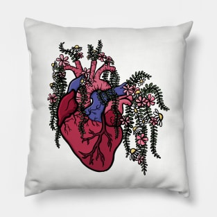 Heart With Flowers and Leaves- Growth in your heart Pillow