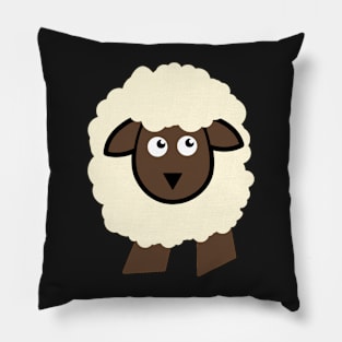 Fluffy brown and cream cartoon sheep pattern Pillow