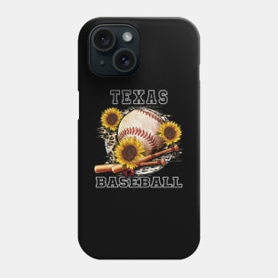 Awesome Baseball Name Texas Proud Team Flowers Phone Case