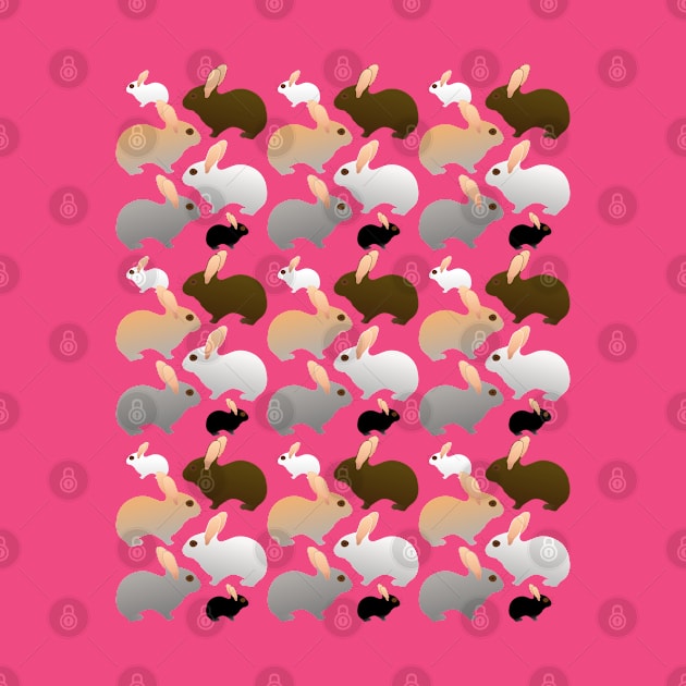 Colorful Rabbit Family Pattern (repeat version) by Davey's Designs