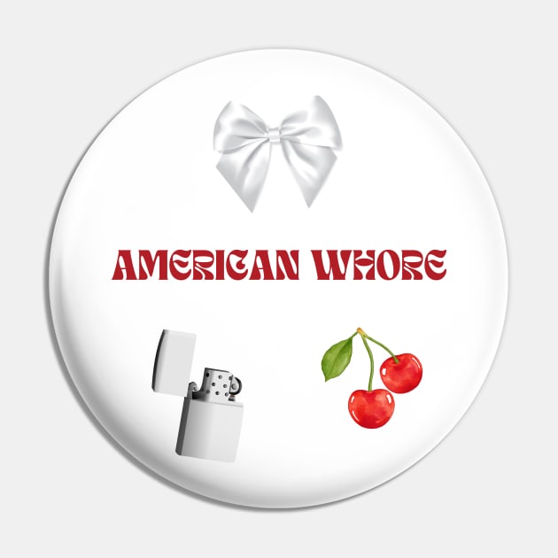 American Whore Song Print Sticker Pack Pin by madiwestdal