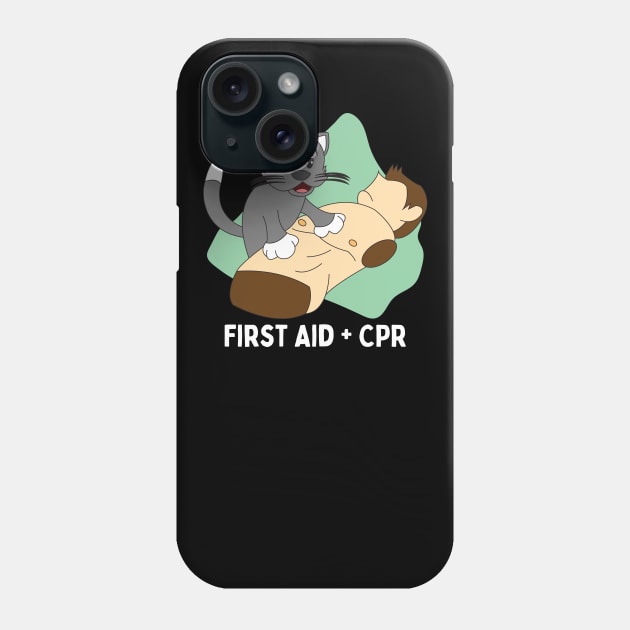 Cat Practicing Funny First Aid  CPR Instructor Gift Phone Case by Giggias