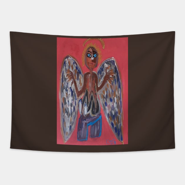 black angel Tapestry by therese lyssia