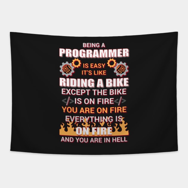 Programming is Easy | Funny Programmer Tapestry by PyGeek