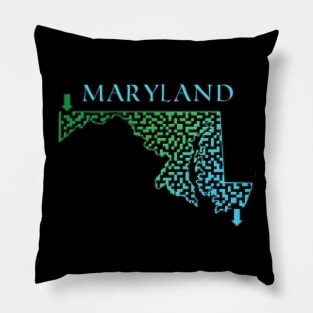 Maryland State Outline Maze & Labyrinth Pillow