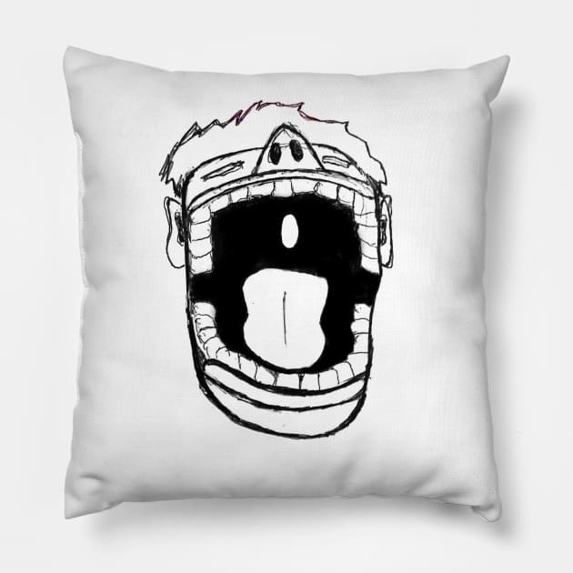 Screaming face Pillow by Wertimo