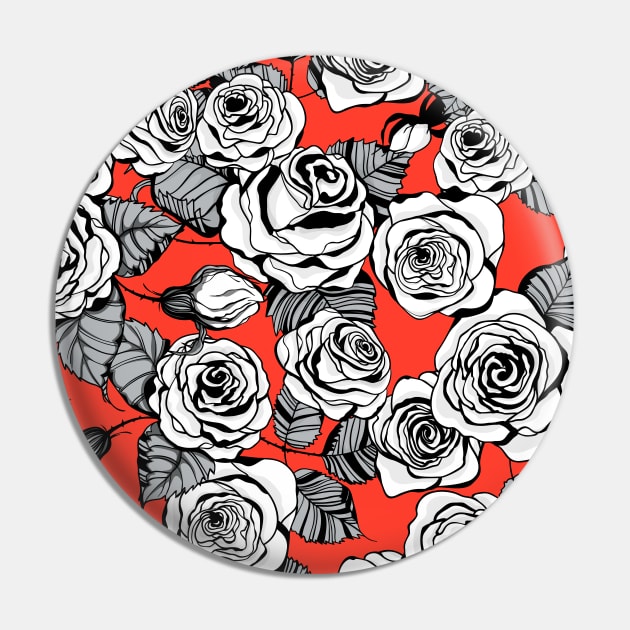 White roses pattern Pin by katerinamk