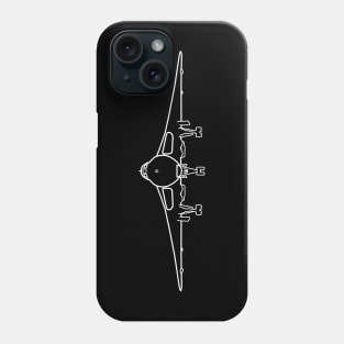 Avro Vulcan classic bomber aircraft wheels down outline graphic (white) Phone Case