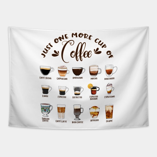 Just one more cup of coffee - coffee lovers Tapestry by Modern Medieval Design