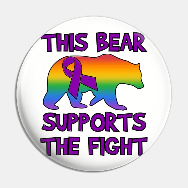 Support-Purple Ribbon Pin by Husky Bear Designs