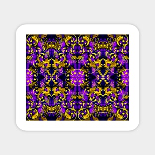 Yellow and Purple Abstract Pattern Magnet