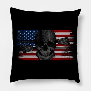 lacrosse american flag Pillow