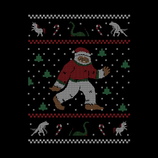 Funny Bigfoot Ugly Christmas Sweater Sasquatch by SLAG_Creative