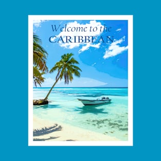 Vintage Caribbean Travel Poster T-Shirt