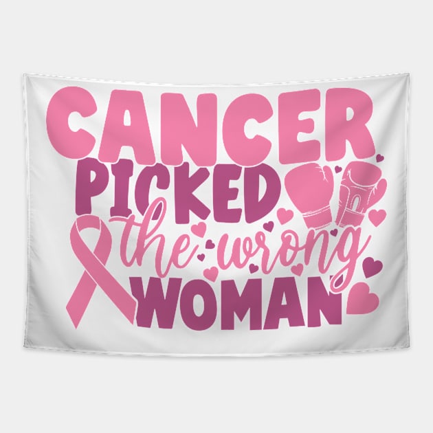 cancer picked the wrong woman Tapestry by CrankyTees