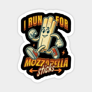 Run For Mozzarella Sticks Funny Fitness Cheesy Run Club Magnet