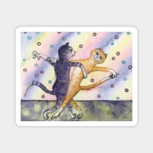 Ballroom cats move so well together on the dance floor Magnet