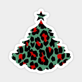 LEOPARD TREE CHRISTMAS Magnet