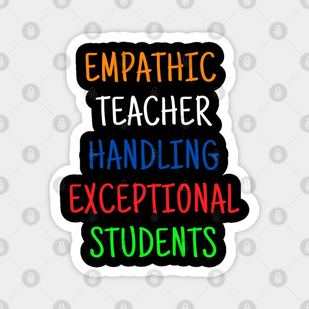 Empathic Teacher Handling Exceptional Students; World Autism Day Magnet by Rechtop