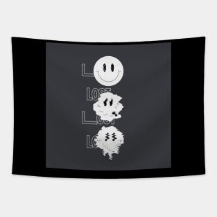 Lost distorted smiley face Tapestry